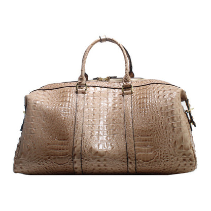 Leather duffel bag