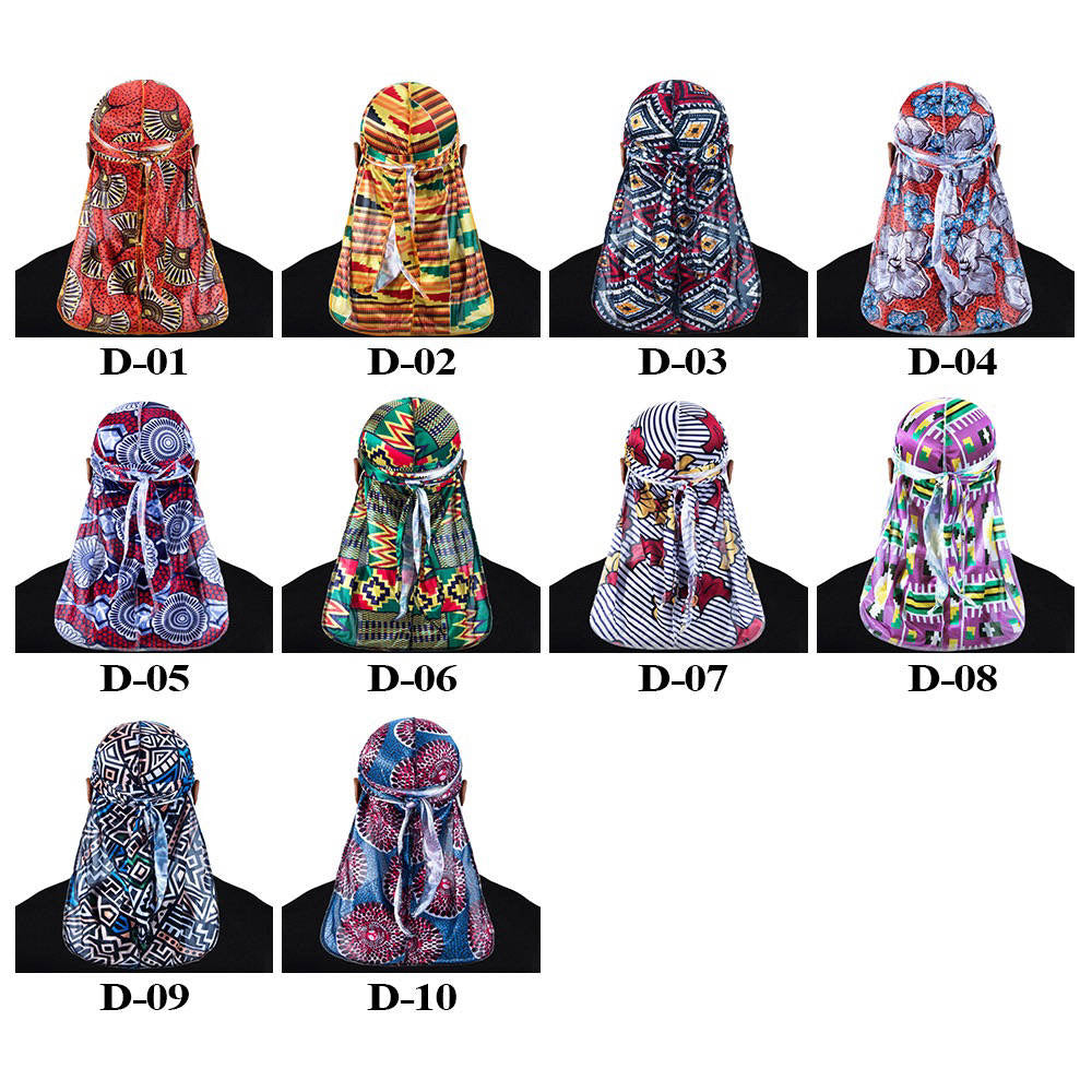 African Pattern Men Silky Durags