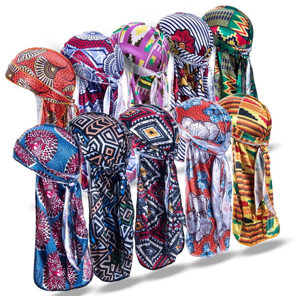 Vibrant African Print Bonnets & Durags Collection