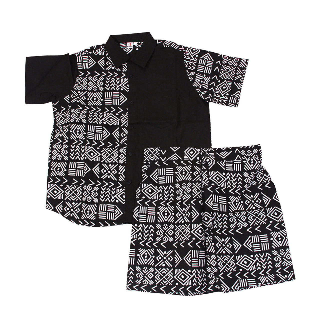 Ankara Print Button-down Shirt and Short Set