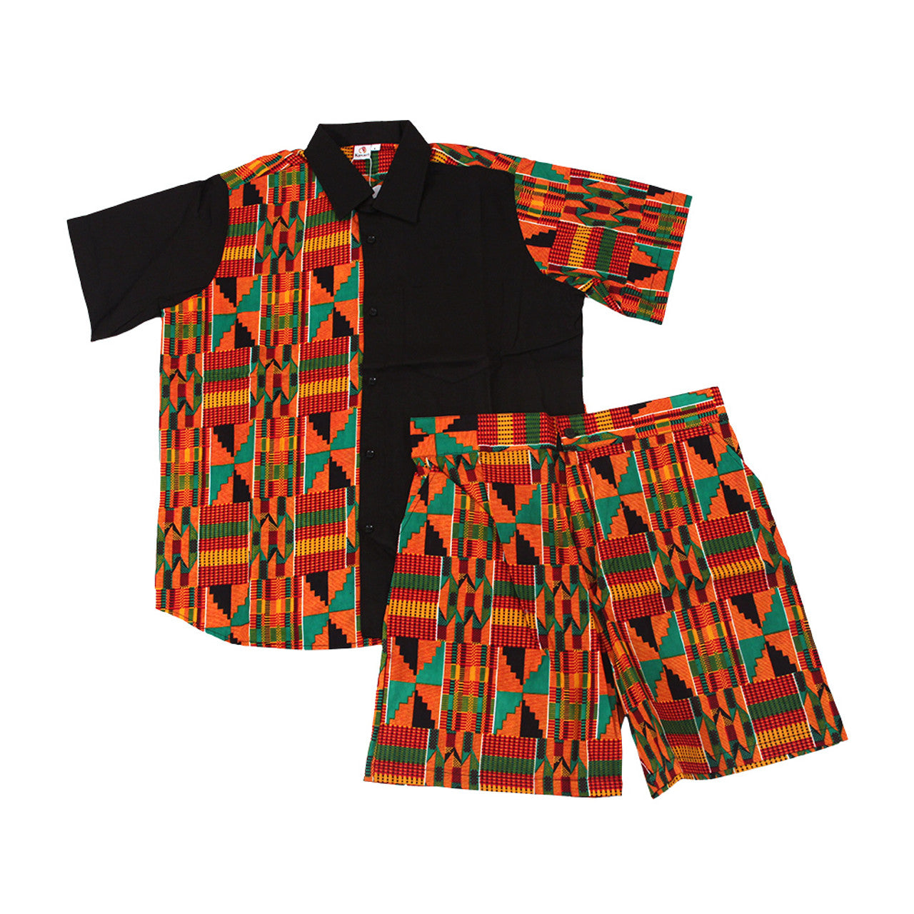 Ankara Print Button-down Shirt and Short Set