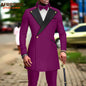 African Suit for Men Slim Fit One Button Blazer and Trousers 2 Piece Set Dashiki Outfits Bussiness Suit