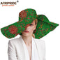 Women`s Hats African Print Floral Ladies Hats Ankara Fabric Wide Brim Hat Wax Batik Bazin Riche