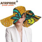 Women`s Hats African Print Floral Ladies Hats Ankara Fabric Wide Brim Hat Wax Batik Bazin Riche