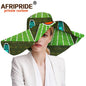 Women`s Hats African Print Floral Ladies Hats Ankara Fabric Wide Brim Hat Wax Batik Bazin Riche