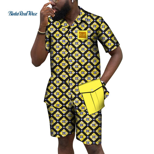 Let Me Patchwork Top and Short Pants Sets African Print 2 Piece Pants Sets