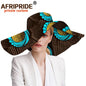Women`s Hats African Print Floral Ladies Hats Ankara Fabric Wide Brim Hat Wax Batik Bazin Riche