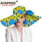 Women`s Hats African Print Floral Ladies Hats Ankara Fabric Wide Brim Hat Wax Batik Bazin Riche