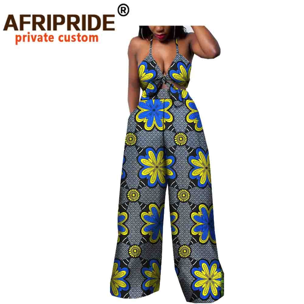 African 2 Piece Set for Women Strapless Short Top & full Length Print Pants Ankara Clothing Attire