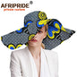 Women`s Hats African Print Floral Ladies Hats Ankara Fabric Wide Brim Hat Wax Batik Bazin Riche