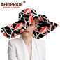 Women`s Hats African Print Floral Ladies Hats Ankara Fabric Wide Brim Hat Wax Batik Bazin Riche