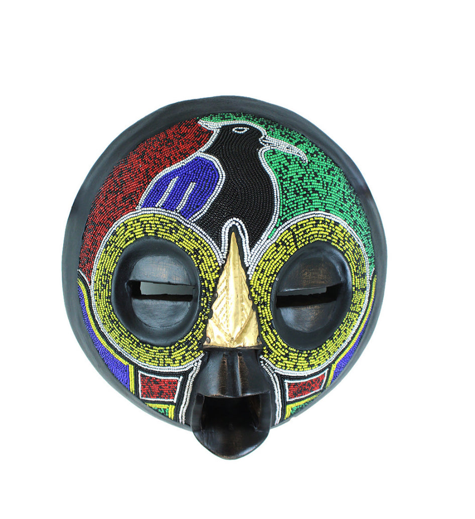 Ghanaian Round Beaded Mask