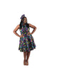 Sleeveless Ankara Print 3-Button Dress
