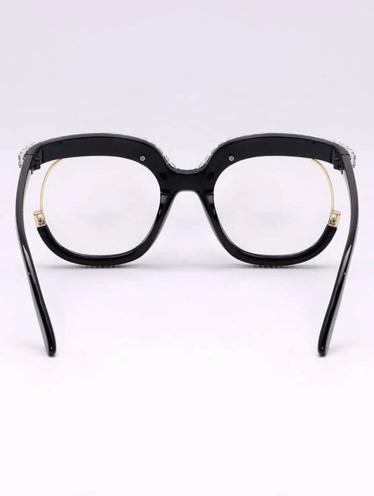 Rhinestone frame glasses