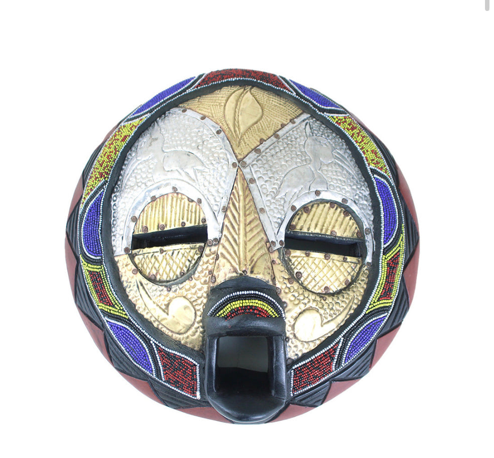 Ghanaian Round Beaded Mask