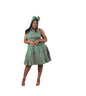 Sleeveless Ankara Print 3-Button Dress