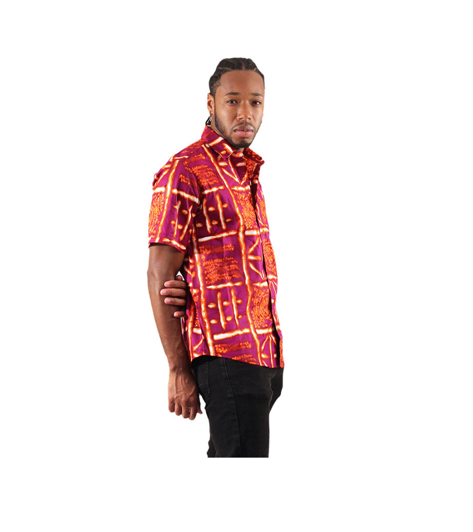 African Print Button Shirt