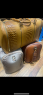 Leather duffel bag