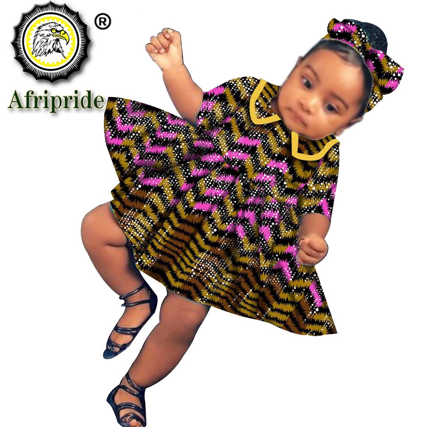 African Children Clothing Girl Dress  Wax Print Ankara Dashiki