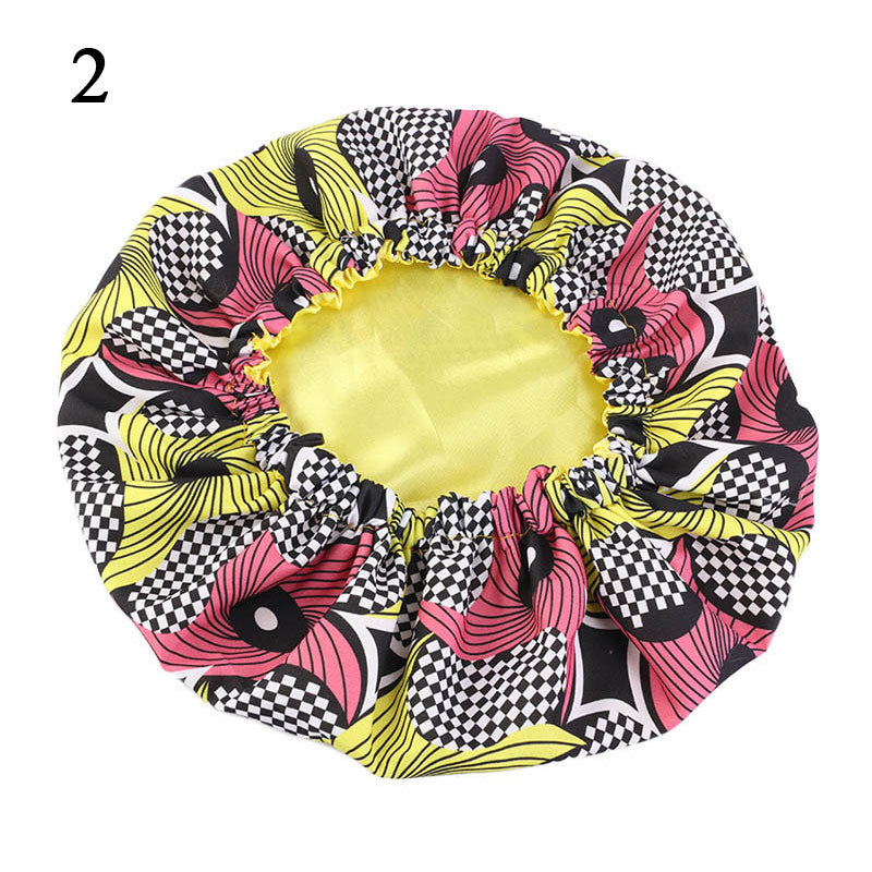 Kids African Pattern Print Fabric Ankara Bonnets Women Extra Large Satin Lined Bonnets Night Sleep