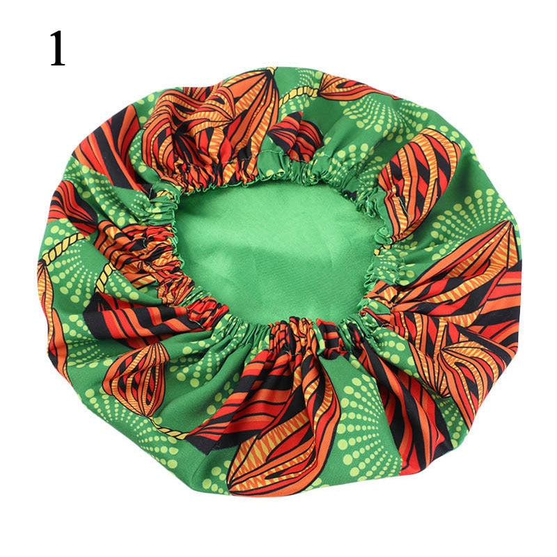 Kids African Pattern Print Fabric Ankara Bonnets Women Extra Large Satin Lined Bonnets Night Sleep