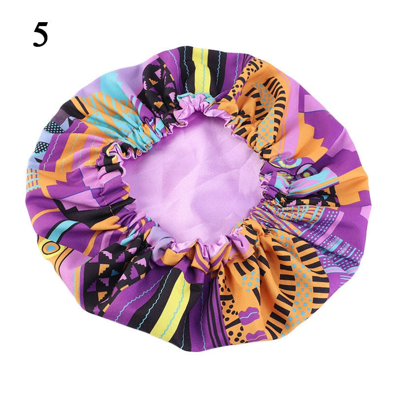 Kids African Pattern Print Fabric Ankara Bonnets Women Extra Large Satin Lined Bonnets Night Sleep