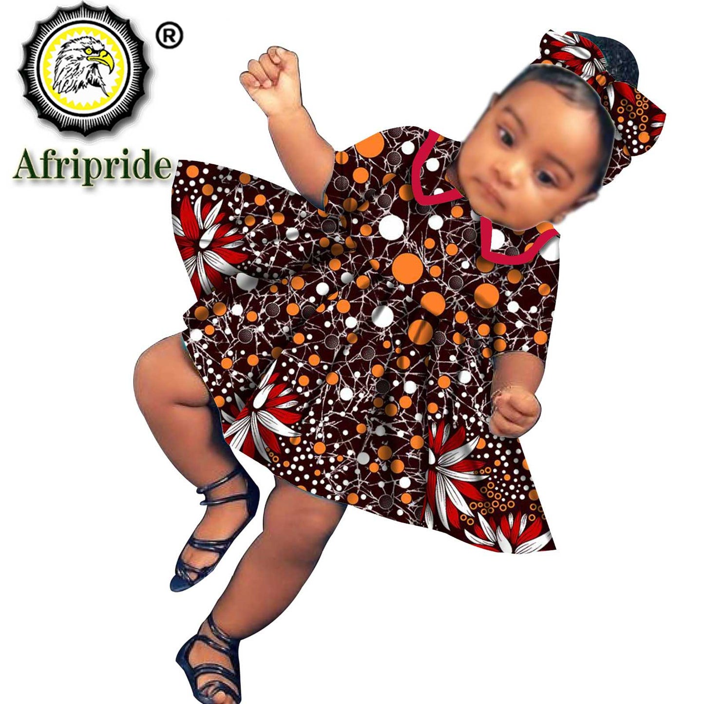 African Children Clothing Girl Dress  Wax Print Ankara Dashiki 100% Cotton Casual AFRIPRIDE S204018