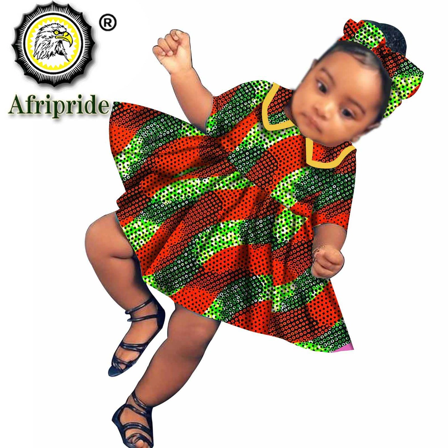 African Children Clothing Girl Dress  Wax Print Ankara Dashiki 100% Cotton Casual AFRIPRIDE S204018