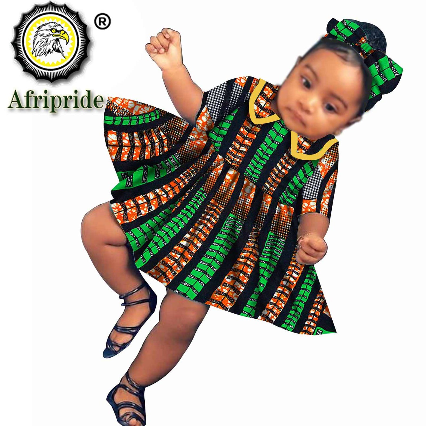 African Children Clothing Girl Dress  Wax Print Ankara Dashiki 100% Cotton Casual AFRIPRIDE S204018