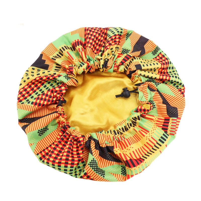 Kids African Pattern Print Fabric Ankara Bonnets Women Extra Large Satin Lined Bonnets Night Sleep