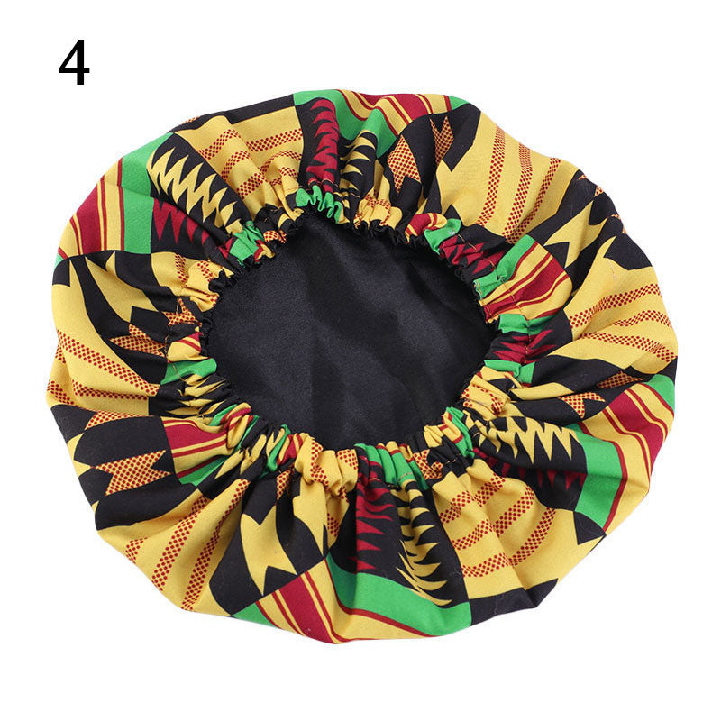 Kids African Pattern Print Fabric Ankara Bonnets Women Extra Large Satin Lined Bonnets Night Sleep