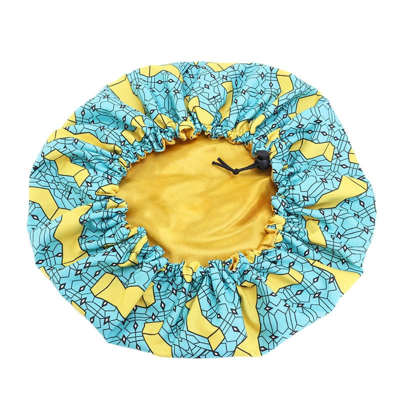 Kids African Pattern Print Fabric Ankara Bonnets Women Extra Large Satin Lined Bonnets Night Sleep