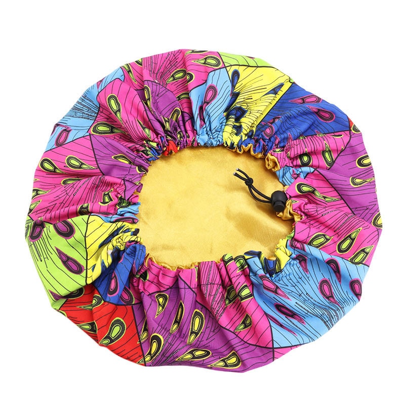 Kids African Pattern Print Fabric Ankara Bonnets Women Extra Large Satin Lined Bonnets Night Sleep