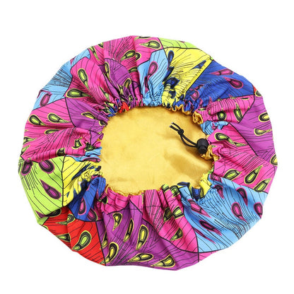 Kids African Pattern Print Fabric Ankara Bonnets Women Extra Large Satin Lined Bonnets Night Sleep