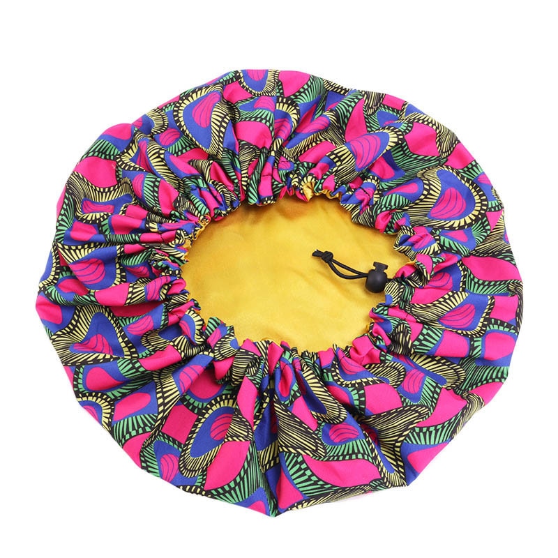 Kids African Pattern Print Fabric Ankara Bonnets Women Extra Large Satin Lined Bonnets Night Sleep