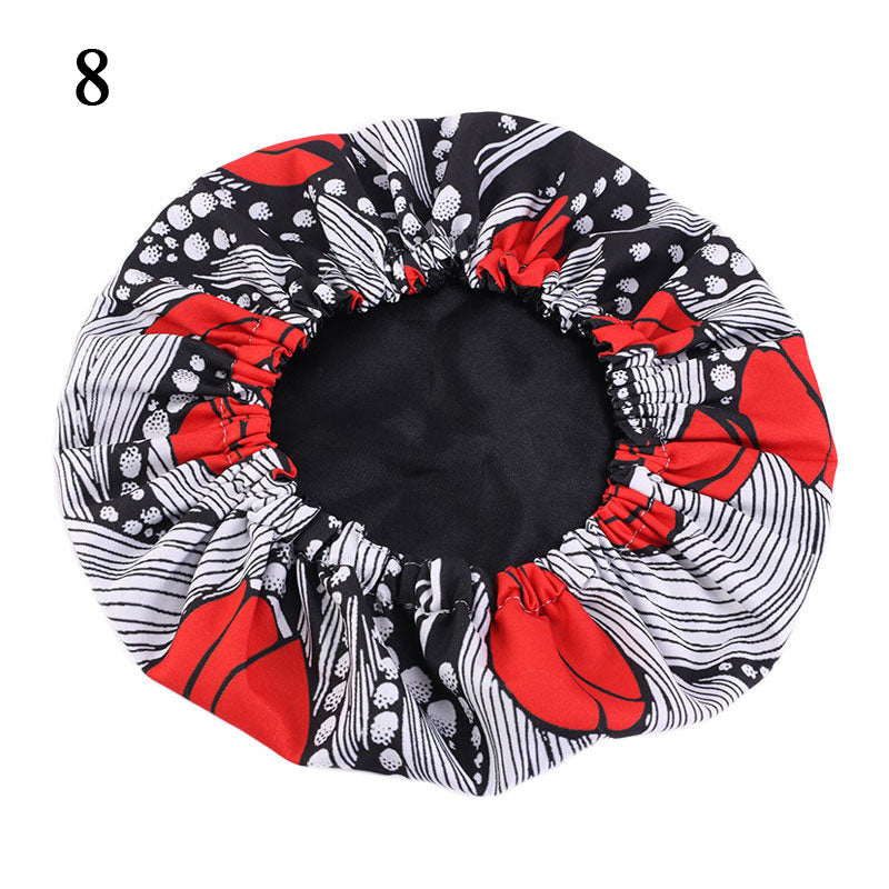 Kids African Pattern Print Fabric Ankara Bonnets Women Extra Large Satin Lined Bonnets Night Sleep