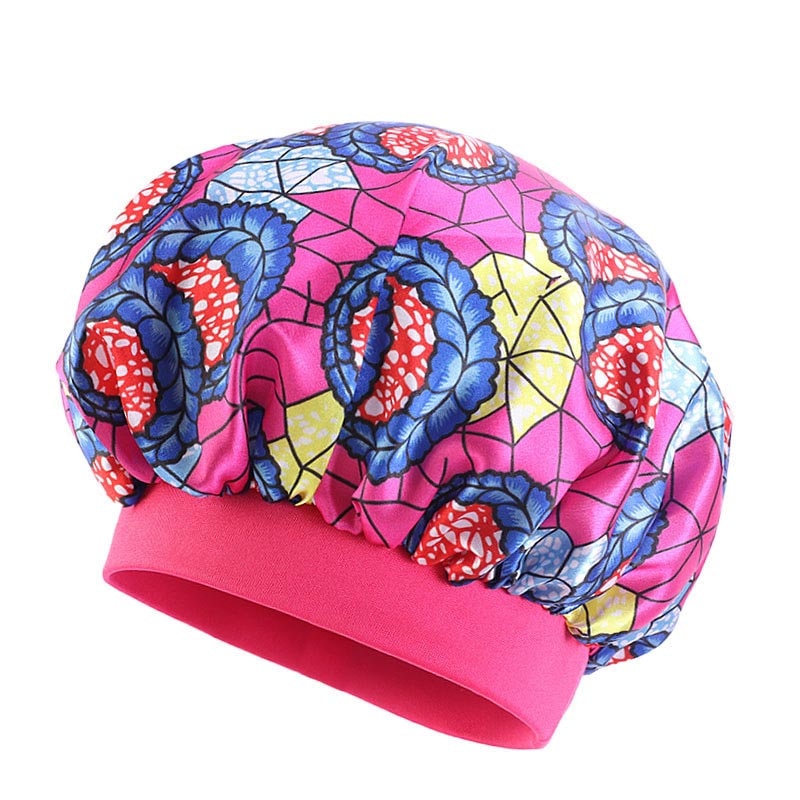 Kids African Pattern Print Fabric Ankara Bonnets Women Extra Large Satin Lined Bonnets Night Sleep