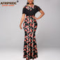 Tassel Short Sleeve Off Shoulder High Waist Ankara Print Attire Party Elegant Maxi Dress A2225038