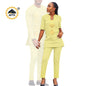 African Couples Isiagu Women& Men Festive Traditional Outfits 2 Pieces Shirt and Pants Sets