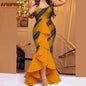 Strapless High Waist Sleeveless Ankara Print Maxi Dress