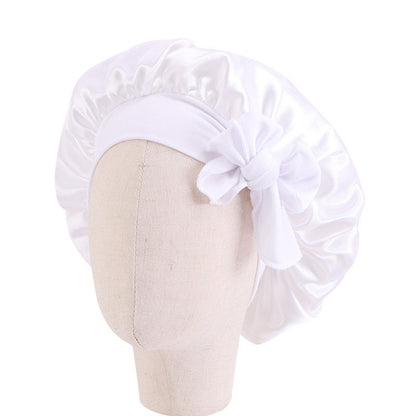 Kids African Pattern Print Fabric Ankara Bonnets Women Extra Large Satin Lined Bonnets Night Sleep