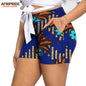 Women`s Shorts Midi Waist  Ankara Printed