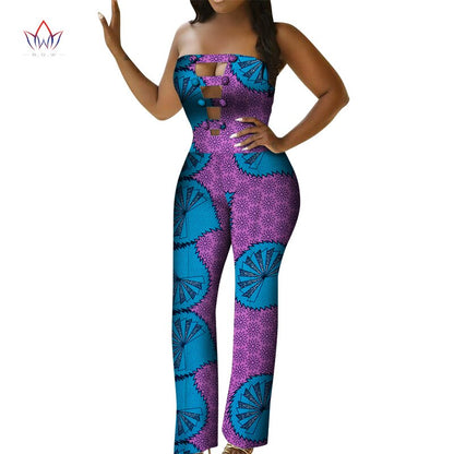 Hot African Women Print Jumpsuit