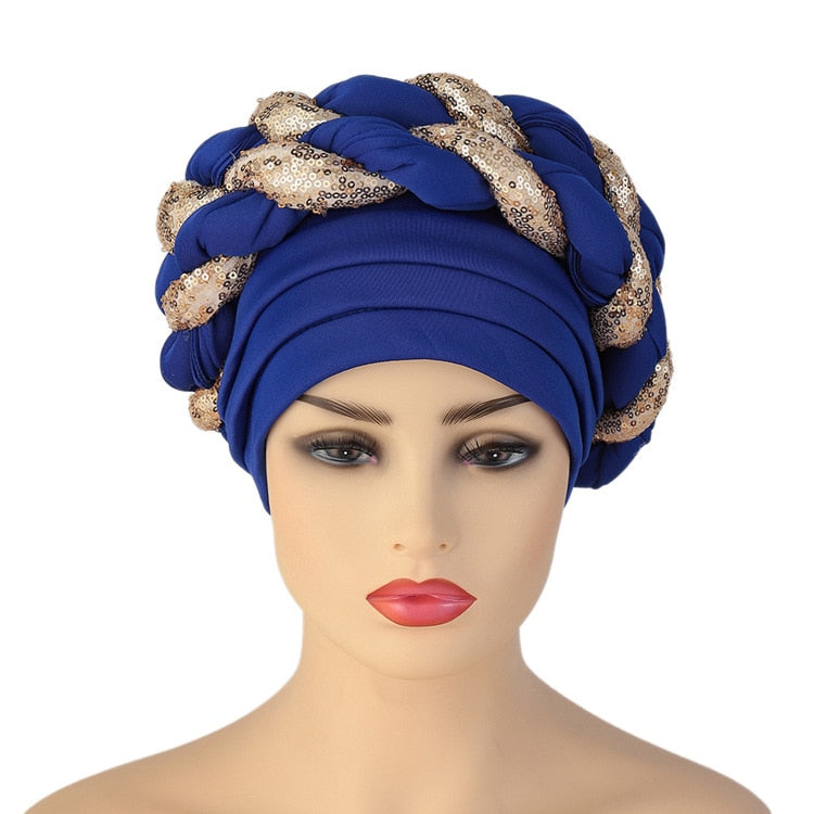 Turbans for Women Pleated Beanie Headwrap  Aso Oke Gele Readymade to Wear