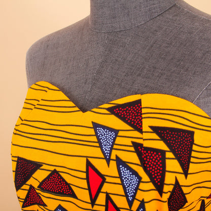 Strapless High Waist Sleeveless Ankara Print Maxi Dress
