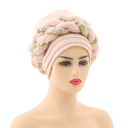 Turbans for Women Pleated Beanie Headwrap  Aso Oke Gele Readymade to Wear