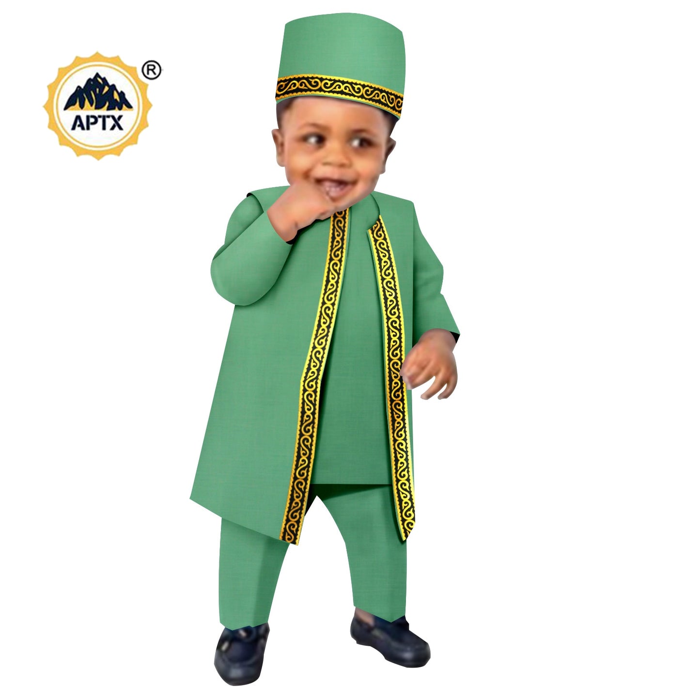 2022 Africa Boys Outfits 4 Pieces Traditional