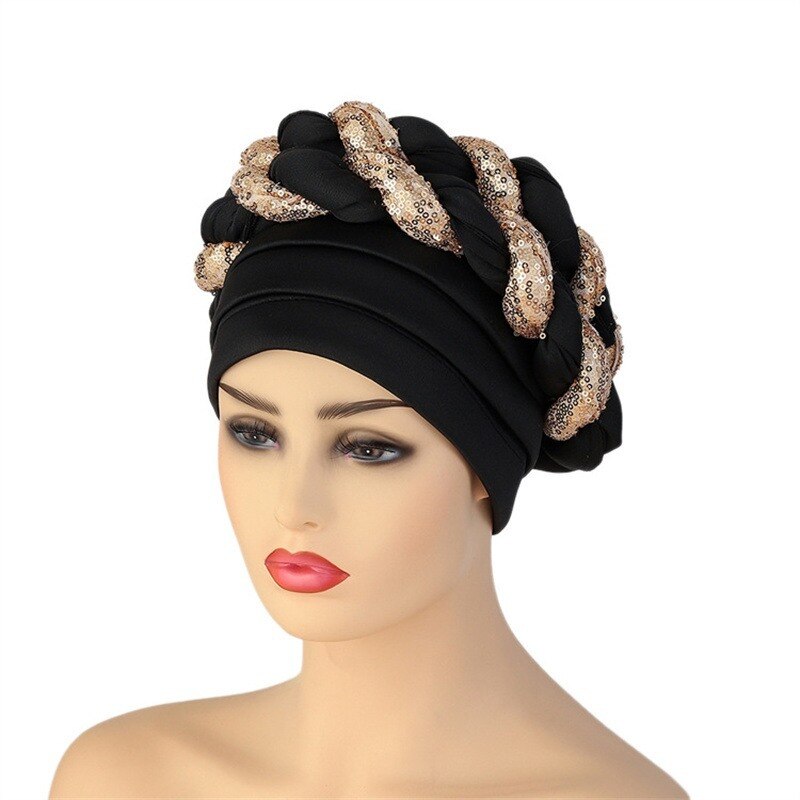 Turbans for Women Pleated Beanie Headwrap  Aso Oke Gele Readymade to Wear