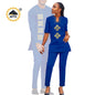 African Couples Isiagu Women& Men Festive Traditional Outfits 2 Pieces Shirt and Pants Sets
