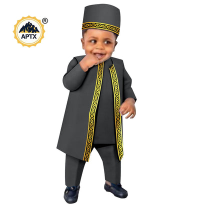 2022 Africa Boys Outfits 4 Pieces Traditional
